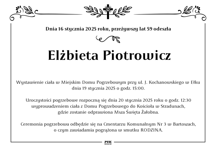 Elżbieta Piotrowicz - nekrolog